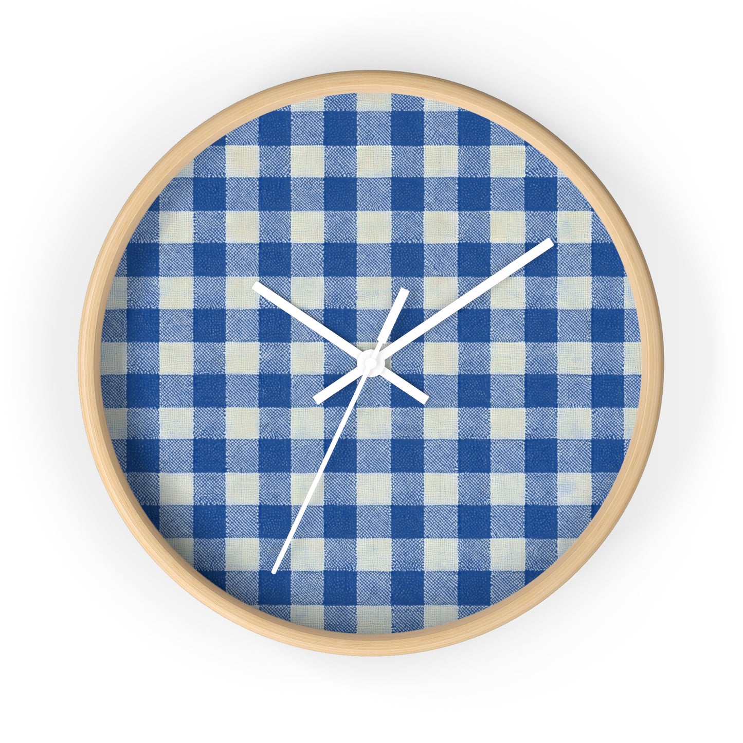 Heritage Check Wall Clock - Blue
