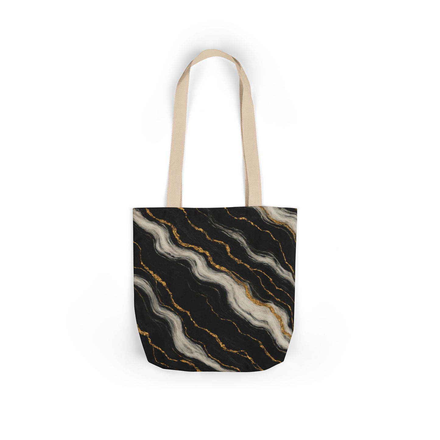 Midnight Marble Canvas Tote Bag with 5-Color Straps