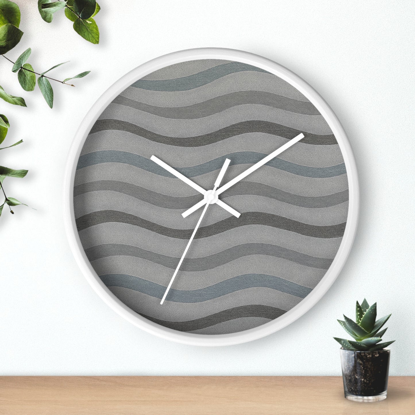 Wavy Stride Wall Clock - Onyx Wave